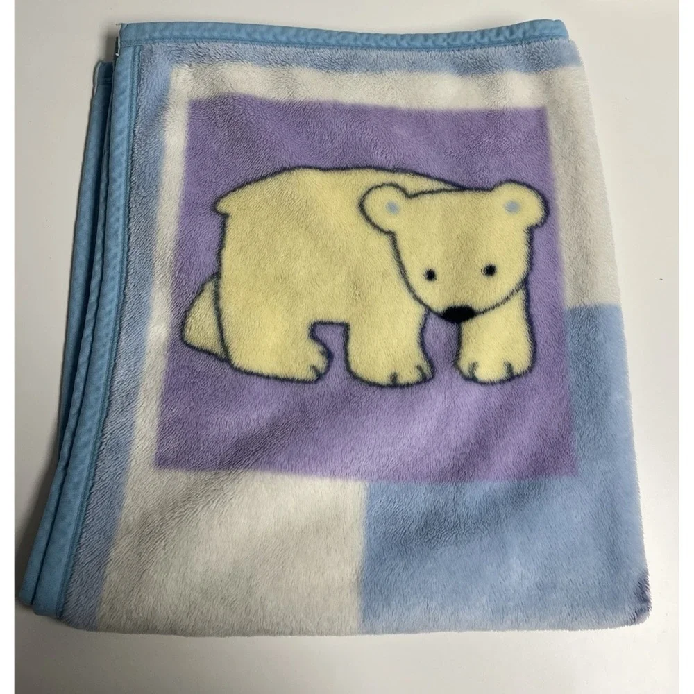 VTG Kidsline Baby Blanket Microplush‎ Animals Rhino Giraffe Elephant Lion Bear